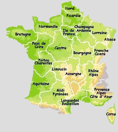 france regional map